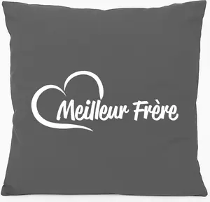 Подушка для дивана Huuraa Meilleur Frère Cœur подарок 40х40см с наполнителем Стальной Серый хлопок Сувенир Meilleur Frère Hellweg Druckerei