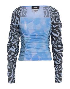 Топ Ganni, светло-голубой