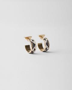 Серьги из эмалированного металла Prada, черный