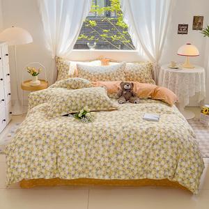 AVIVI Комплект постельного белья 1,2 м, 3 предмета, простыня, пододеяльник, наволочка, цветочный принт