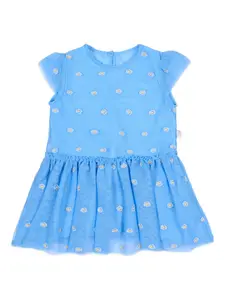 Платье с цветочным принтом и оборками Stella Mccartney Kids, синий