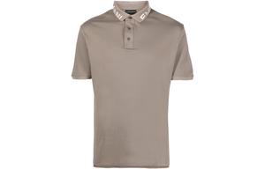 Детализированная поло с коротким рукавом Logo EMPORIO ARMANI, светло-коричневый