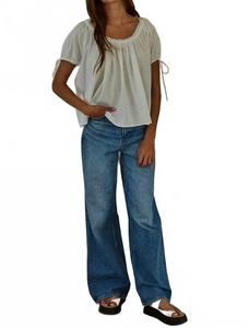 Очаровательный топ с короткими рукавами в белом цвете By Together