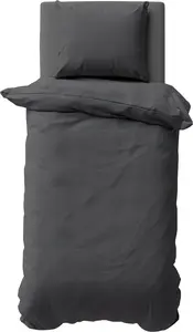 Комплект постельного белья из 2 предметов, однотонный, 155x220 см, микрофибра, пододеяльник антрацитового цвета Müskaan