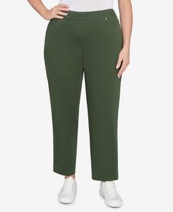 Укороченные брюки Mount Laurel Allure больших размеров с передними карманами и застежкой на резинке Alfred Dunner, Pine