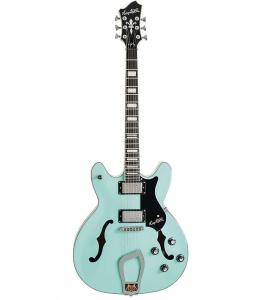 Электрогитара Hagstrom Viking Semi-Hollow Guitar, Resinator Fretboard, Aged Sky Blue VIK-ABE-U