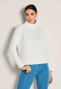 Джемпер MADELEINE ZOPFSTRUKTUR MIT STEHKRAGEN, White