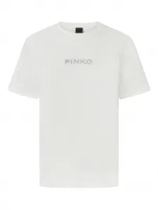 Футболка с вышитым логотипом PINKO, белый