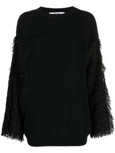MSGM джемпер в рубчик с бахромой, черный