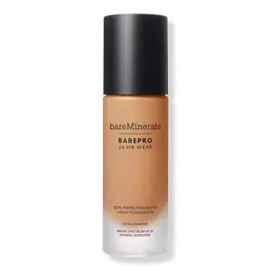 Основа BAREPRO 24HR Wear Skin-Perfecting Matte Liquid Foundation Mineral SPF 20 bareMinerals, Medium Deep 40 Neutral (for medium deep neutral skin with a peach hue)