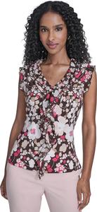 Женская блузка без рукавов Tommy Hilfiger с рюшами спереди из микс-медиа, Chicory Multi