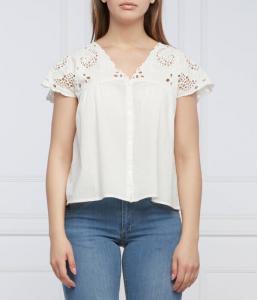 Блузка женская Pepe Jeans London ажурная с коротким рукавом, белый