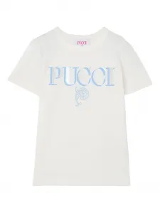 Футболка с логотипом Pucci Junior, белый