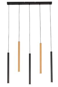 Светодиодная подвесная лампа Novel, 85x5,5x175 см, черный/дубовый
