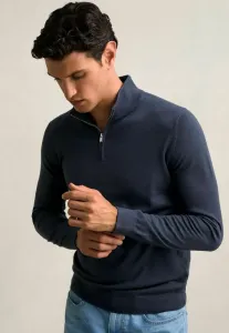 Джемпер стандартного кроя с молнией до середины груди Reiss, Midnight Navy