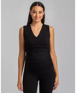 Блузка Dolce без рукавов для беременных с V-образным вырезом и сборками по бокам PIETRO BRUNELLI MATERNITY, черный