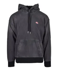 Толстовка из смесовой хлопковой ткани Diesel, черный