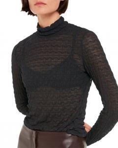 Текстурированный топ со сборками Whistles, цвет Black