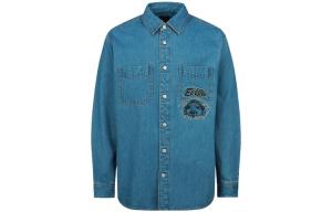 Рубашка мужская джинсовая синяя Evisu, синий