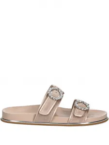 Сандалии с пряжками, украшенные кристаллами Baldinini, нейтральный