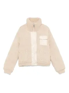 Кардиган крупной вязки Moncler Enfant, нейтральный
