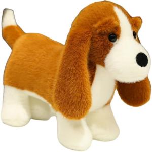 Мягкая игрушка милый щенок таксы, плюшевая кукла для комфорта, высота 20 см MERCONSER, коричневый