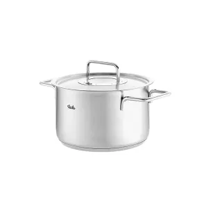 Высокая кастрюля Pure Profi Fissler из нержавеющей стали с металлической крышкой, серебристый