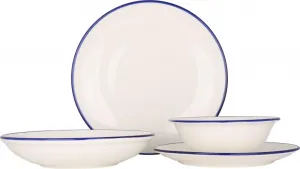Набор столовых принадлежностей (средний) - Blue Edge - 24 предмета - 6 персон - фарфор Rinart