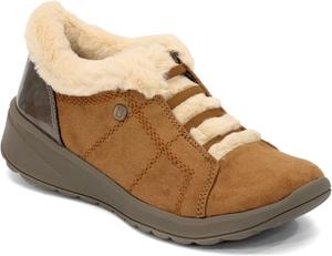 Женские золотые ботильоны LifeStride, Toffee Microfiber/Beige Faux Fur