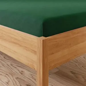 Простыня на резинке, трикотаж, 100% хлопок, для глубоких матрасов 200х220 см, темно-зеленая MARKIZETA HOME