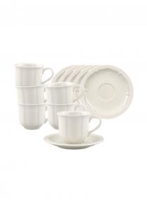 Набор чашек с блюдцами Villeroy & Boch Manoir, 6 предметов, 0,08 л, белый
