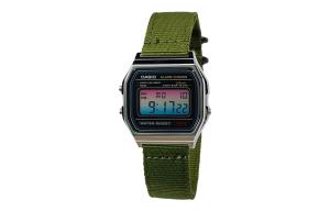 CASIO Мужские часы Retrofit Series с кварцевым механизмом и нейлоновым ремешком, черный циферблат