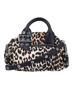 Мини-Сумочка с леопардовым принтом Ganni, коричневый