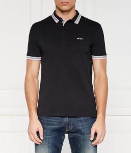 Футболка поло мужская Boss Green Пэдди с окантовкой ворота и рукавов, черный