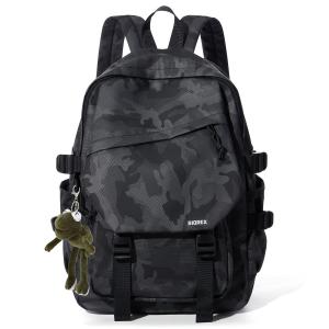 RIOREX Тканевый рюкзак для ноутбука унисекс разноцветный, Camouflage Black Upgraded (with Doll)