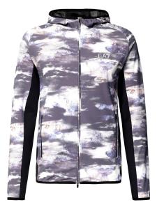 Толстовка с капюшоном на молнии EA7 Emporio Armani Dynamic Athlete, серый/темно-серый