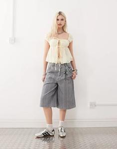 COLLUSION Мешковатые шорты в серую полоску