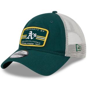 Мужская кепка New Era Green Oakland Athletics Property Trucker 9TWENTY Snapback