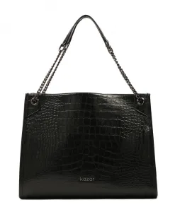 Элегантная сумочка с ручками цепочками. Kazar, черный