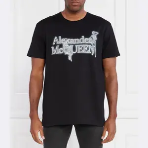Неоновая футболка свободного кроя Alexander Mcqueen, черный