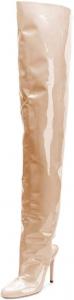 Женские ботфорты FSJ из лаковой кожи, выше колена, закрытый носок, вырезы, туфли на каблуке-стилете, размер 4-15 США, Nude
