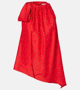 Асимметричный шелковый топ с принтом Sombana Acne Studios