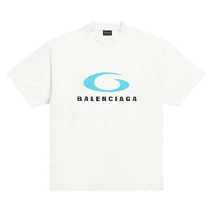 Футболка Balenciaga Medium Fit T-Shirt, Dirty White/Blue
