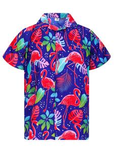 Рубашка King Kameha Funky Flamingos, синий