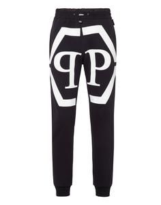 Брюки для бега с шестигранником Philipp Plein, цвет Black / White