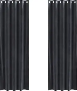 Плотные шторы для мебели с люверсами, 2 шт., темно-серый бархат - Шторы и шторы 4107225 vidaXL