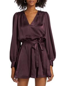 Мини-платье Montana Satin с завязками на талии Ramy Brook, цвет Pinot Noir