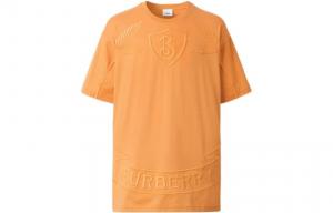 Футболка из хлопка с изображением дубового листа Burberry, оранжевый