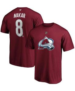 Мужская футболка Cale Makar Burgundy Colorado Avalanche с именем и номером игрока Fanatics, красный