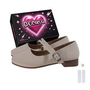 Туфли Мэри Джейн на массивном каблуке для женщин Boldi Kuki, Beige (Exclusive Box+Socks)